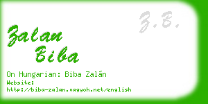 zalan biba business card